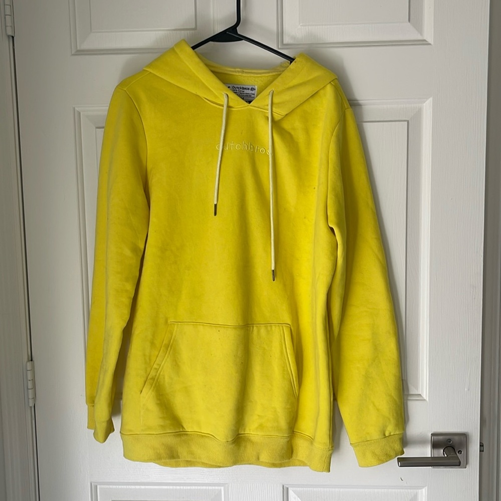 yellow dutch bros hoodie
